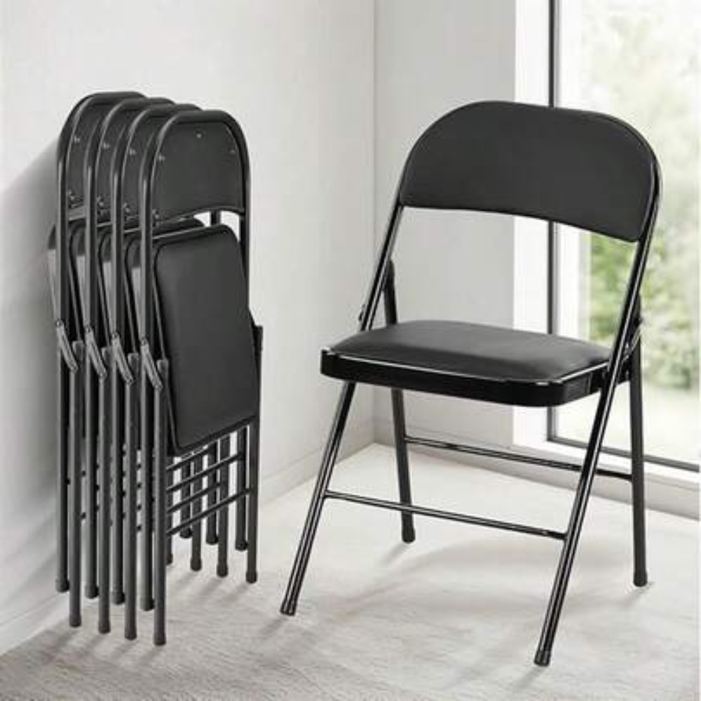 Outdoor Indoor Camping - Folding Chair 4 Pack Leather Padded