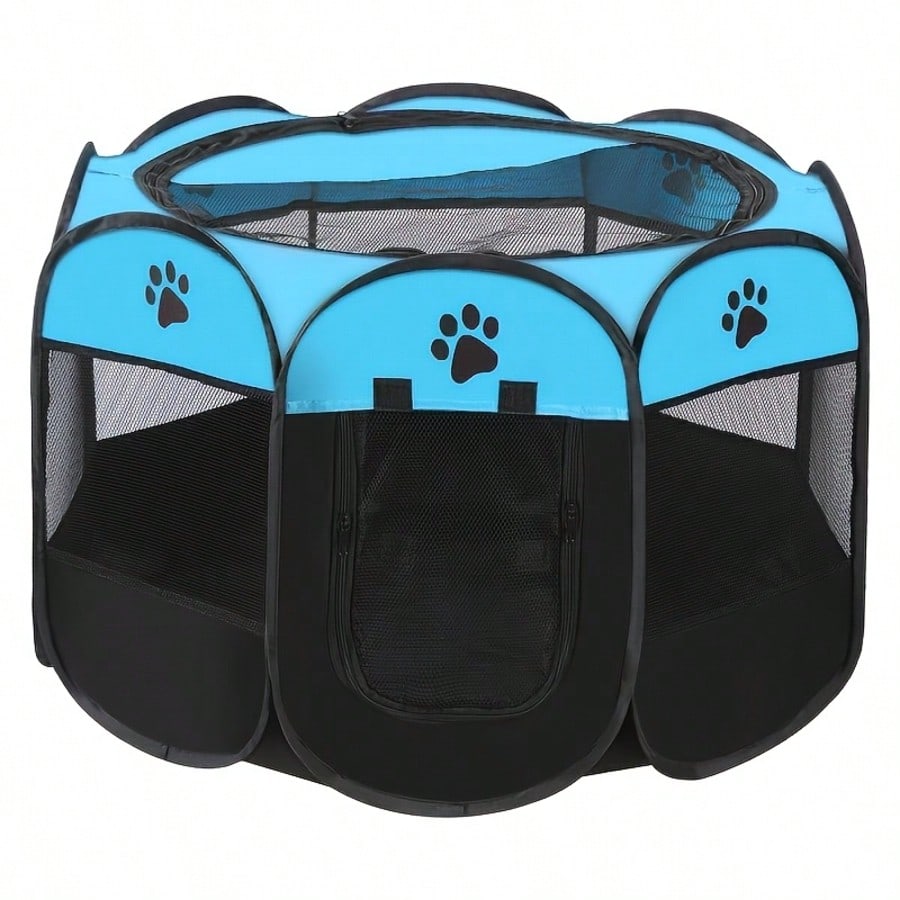 Outdoor Camping Dog Fence - This Foldable Octagonal Pet Fence Features