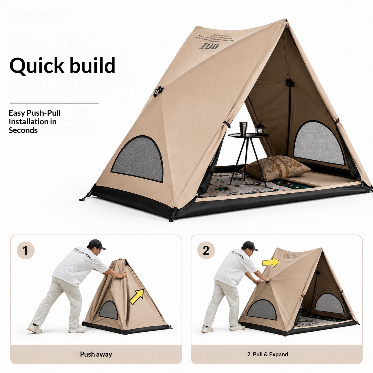 Automatic Triangular Tent, Out - Outdoor Camping Automatic Quick Opening Tent recension och pris