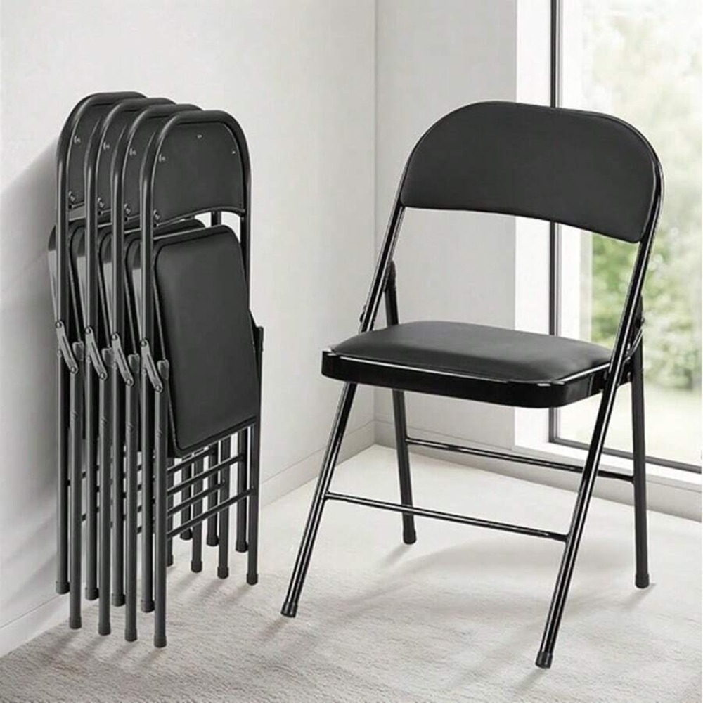 Folding Chair 4 Pack Leather P - Outdoor Indoor Camping recension och pris