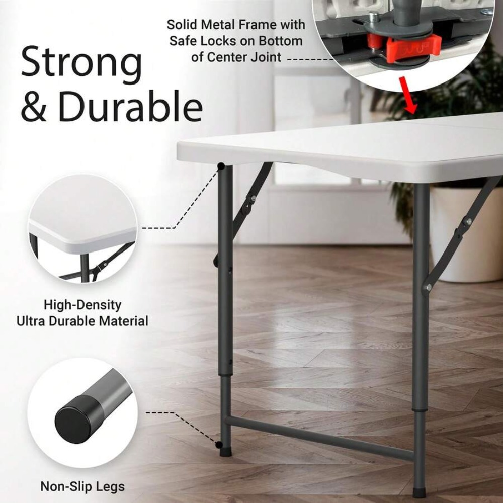 4FT Foldable Table Adjustable  - Outdoor Indoor Camping recension och pris